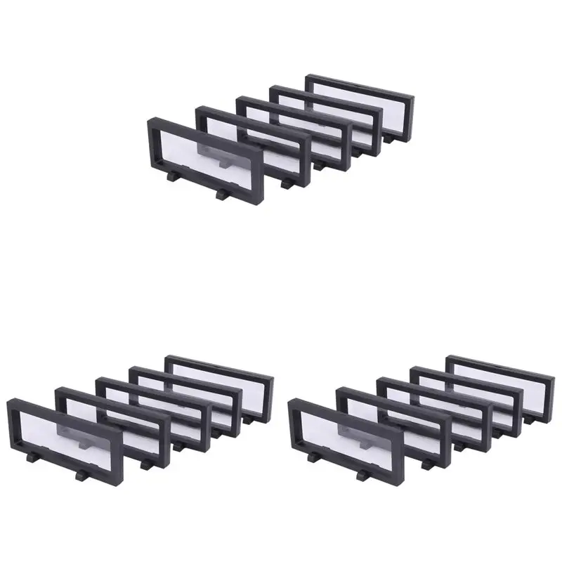 

MOPHE-15-Piece 3D Display Cases - Transparent Plastic Display Frames For Jewelry, Antique, Coin, Medal