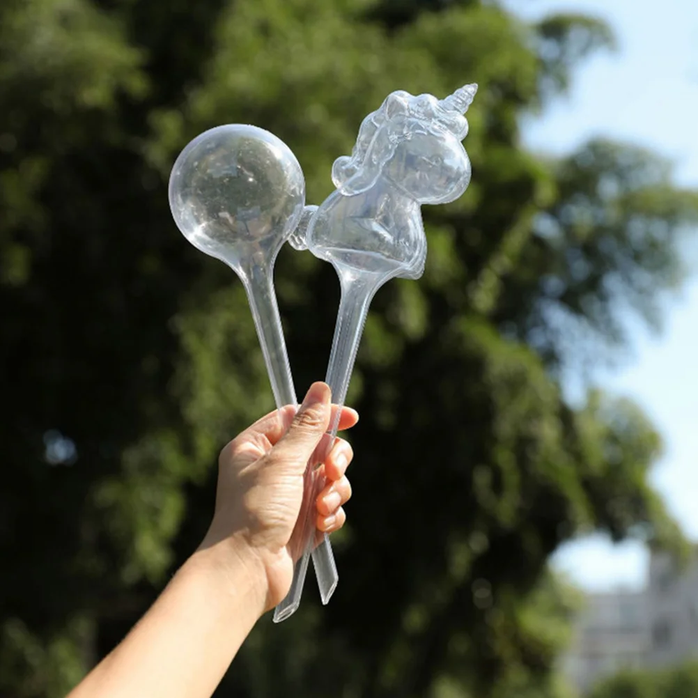 

2pcs Automatic Watering Device Unicorn Shaped Plastic Dripper for Plants Self Waterer Irrigation Kit Gardening
