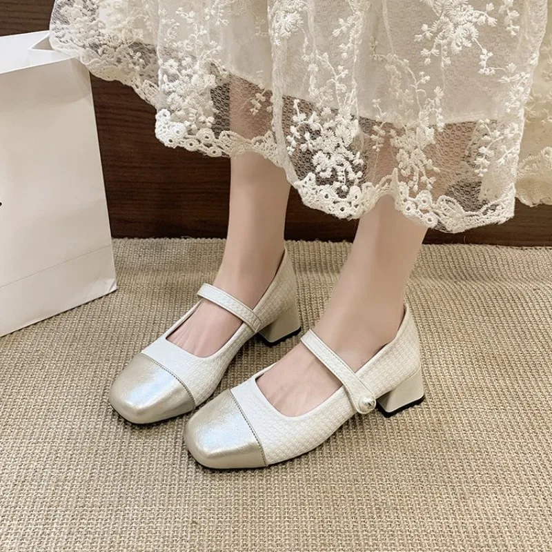 

Small Fragrance Style High Heels French Retro Women's Shoes Spring 2026 Thick Heel