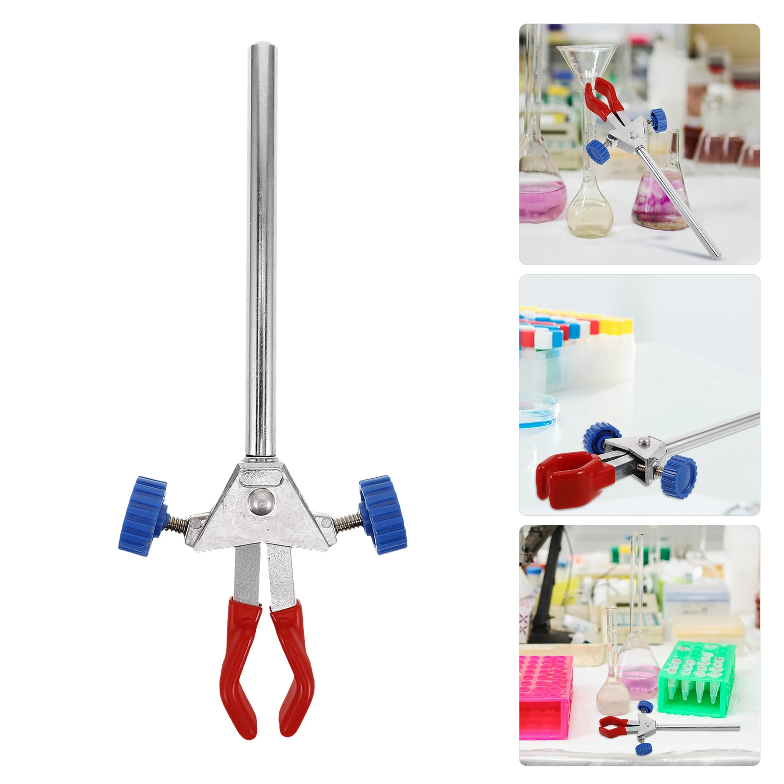 Double Claw Adjustable Clip Stainless Steel Lab Equipment Multipurpose Extended Reach Chemistry Test Tube Holder Beaker