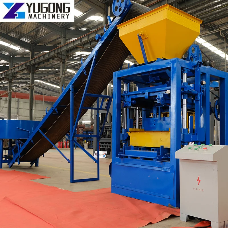 YUGONG Business QT4-24 Semi-automatic Brick Making Machine Concrete Block Machine