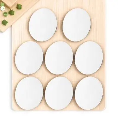 8 pçs folhas redondas 10cm pequenos espelhos acrílicos para diy artesanato maquiagem substituição claro leve viagem vaidade espelho peças