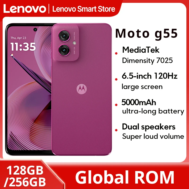 Motorola MOTO G55 Smartphone Original Global ROM 6.5-inch 120Hz Display 256GB MediaTek Dimensity 7025 50MP Cellphone