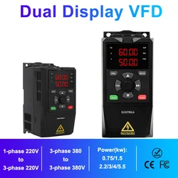 Inverter VFD 0.75/1.5/2.2KW Frequency Inverter 1 Phase 220V 3 Phase 380V Frequency Converter