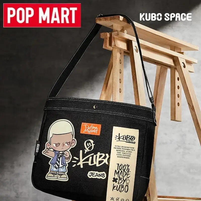 

POP MART Kubo Jeans Series-сумка-мессенджер, милые сумки на плечо, модные аксессуары, кавайная аниме-фигурка, коллекция орнаментов
