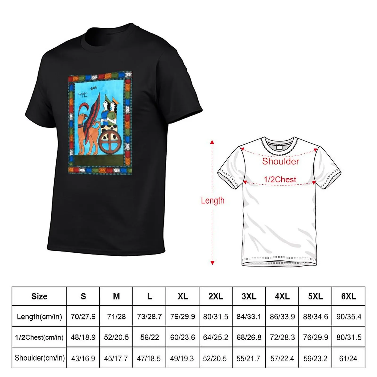 7 The Chariot from The Minoan Tarot T-Shirt baggy shirts man t shirt kawaii clothes blue archive men t shirts high quality