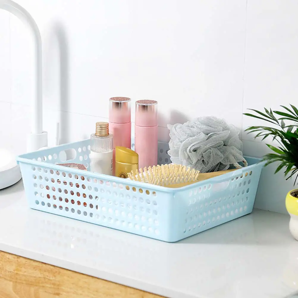 

3Pcs File Storage Basket Desktop Office Organizer Compact Space Saving Plastic File Kep for Papers Documents Vegetables Fruits