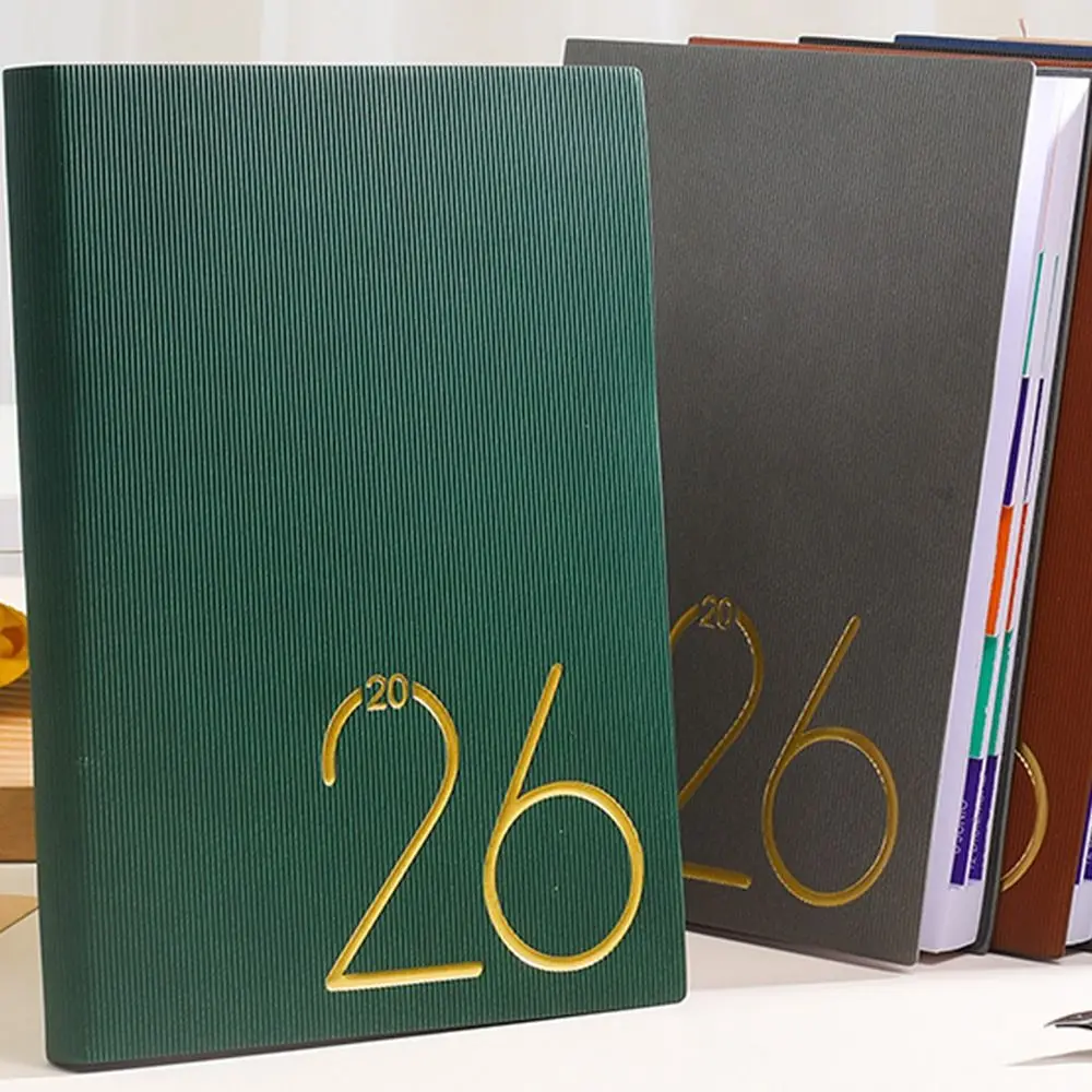 English 2026 Schedule Planner Notepad Wear-resistant Bookmark 365 Days Efficiency Notebook Thick Paper Simple
