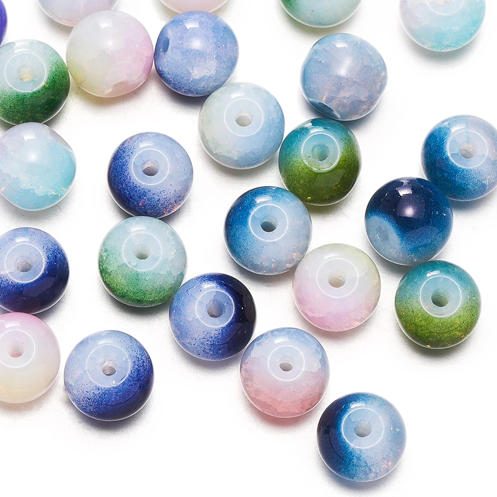 50/100pcs 8mm Colorful Glass Beads Spacer Loose Bead for Necklace Earrings Bracelet DIY Jewelry Making Accessories