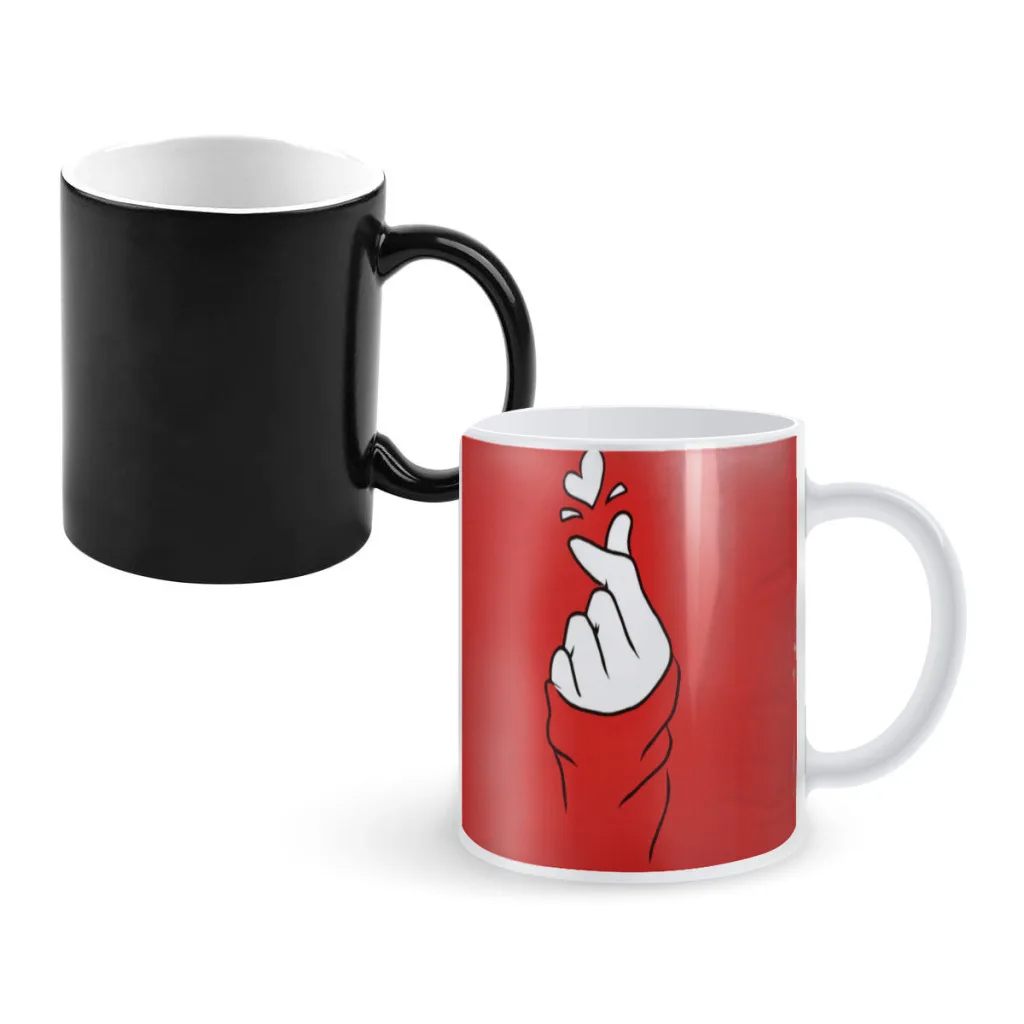 

Red-finger-gesture-vip 350ml One Piece Coffee Mugs And Mug Creative Color Change Tea Cup Ceramic Milk Cups Novelty Gifts