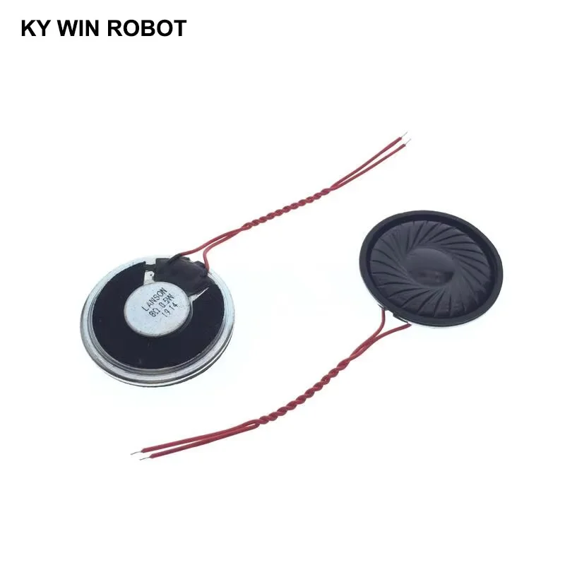 

2pcs/lot New Ultra-thin speaker 8 ohms 1 watt 1W 8R speaker Diameter 30MM 3CM thickness 5MM with wire length 6CM