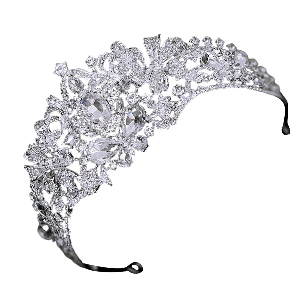 Silver Rhinestone Bridal Wedding Headpiece Fairy For Women Birthday Crown Pageant Crown Hair Accessories Brides Cosplay