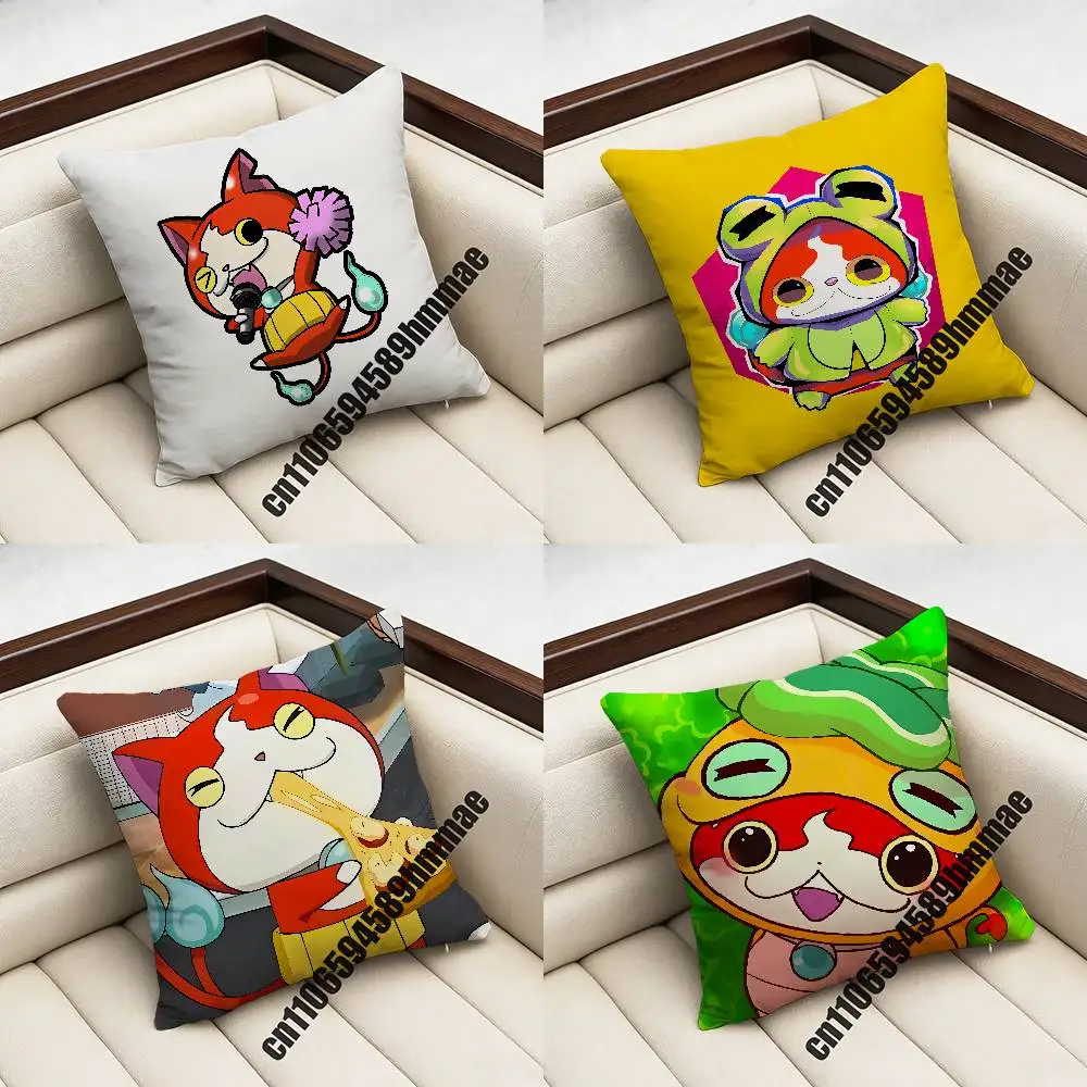 

For Cute Cartoon J-Jibanyan Throw Pillow Case Sham 45x45cm 40x40cm Square Car Pillowcase Pad Cushion Cover