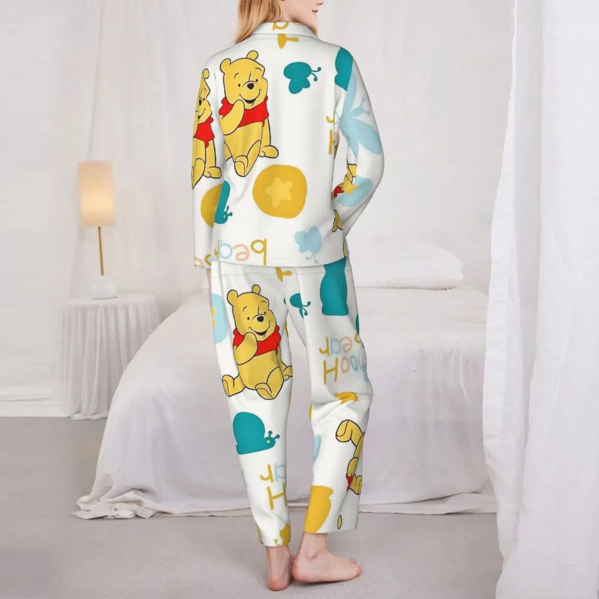 Pooh Bear Damen-Pyjama, 2-teiliges Set, Loungewear-Pyjama für Damen