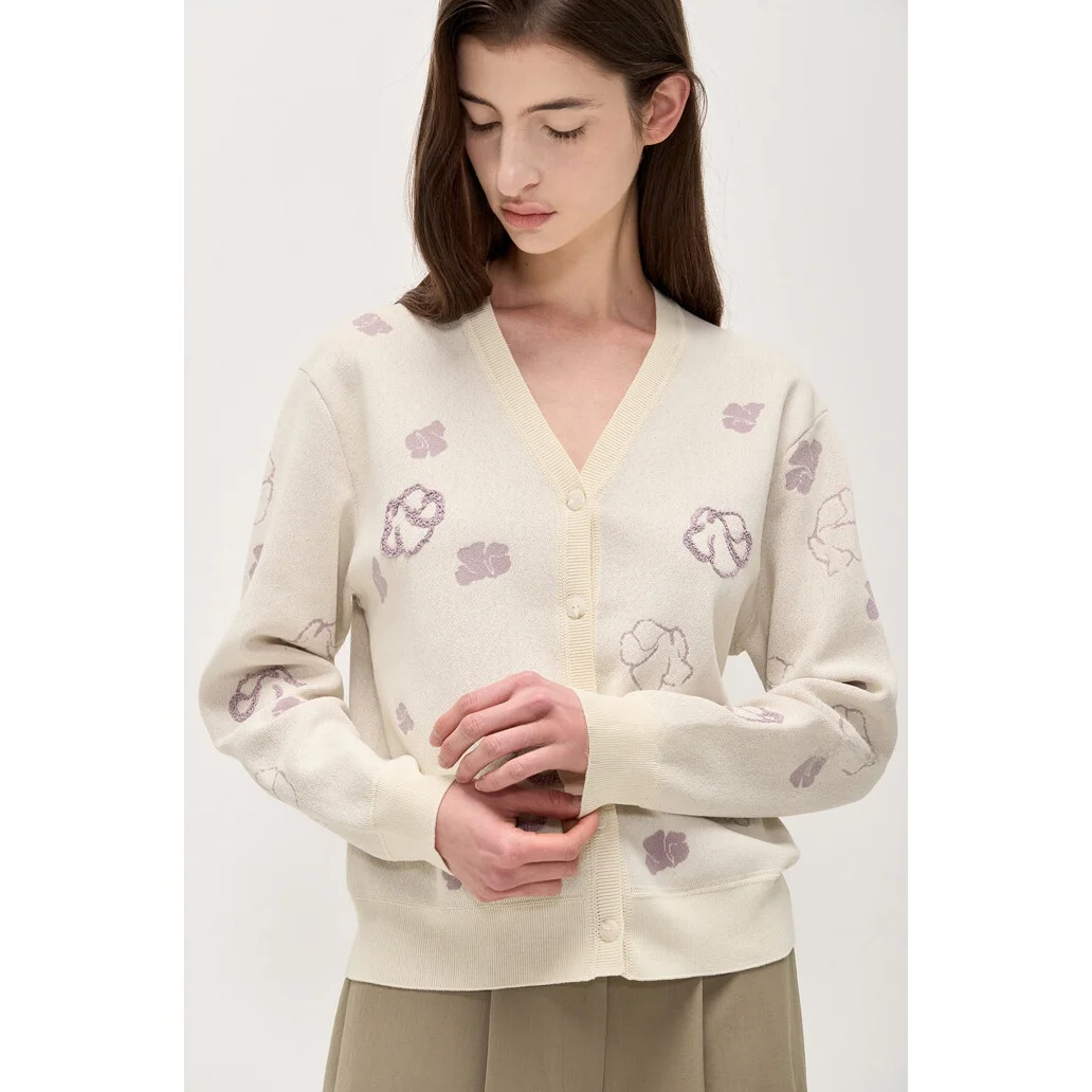 เสื้อสเวตเตอร์ถักไหมพรมทรงสลิม คอวี สีสันสดใส สไตล์ลำลอง ติดกระดุม แขนยาว สำหรับผู้หญิง