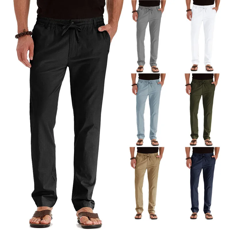 New Spring Autumn Men's Woven Slim Straight Business Casual Pants High Quality Fashion Daily Golf Sports Trousers Multicolor