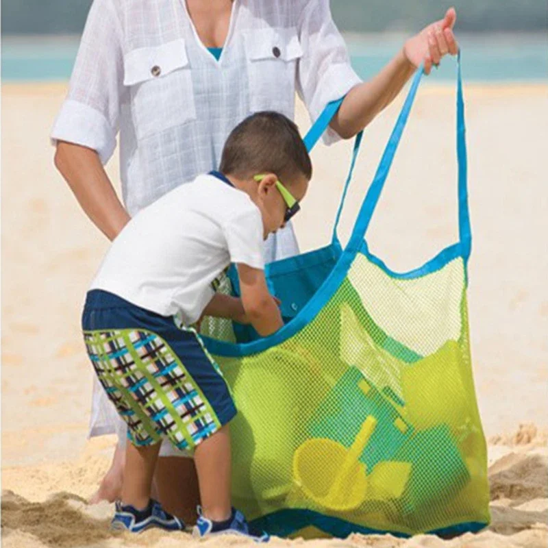 Sac de rangement portable en maille pour jouets de bain pour enfants, sacs de natation pour enfants, grand sac de plage pour serviettes, trousse de maquillage cosmétique pour femmes