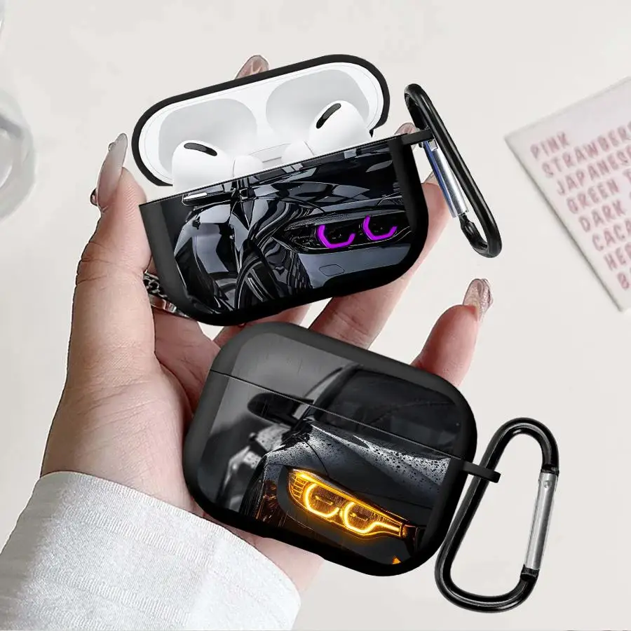 Earphone Cases Cover Case For Airpods 3 Pro Pro3 4 Pro2 2 1 Black Car Headlight Rain Art