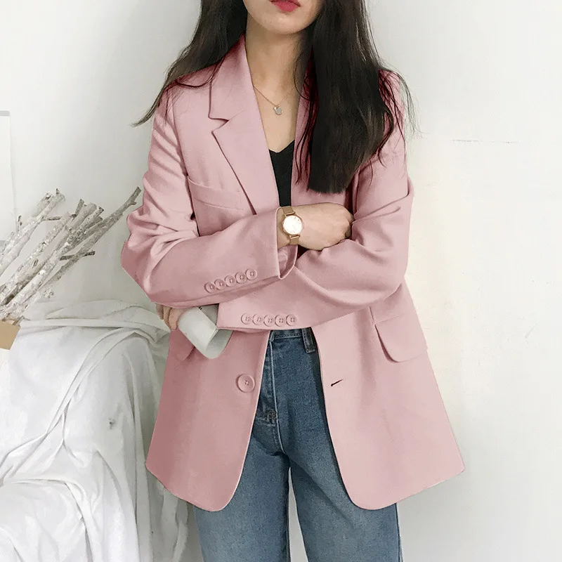 Women Jackets Black Small Suit Women\'s Coat Casual Small Loose Korean Version Small Suit Women Design Sense Blazer Women NS5876