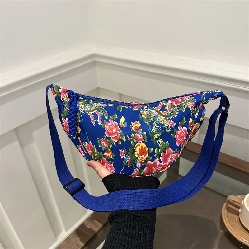 Bao Northeast Big Flower Jiaozi Shoulder Bag 2024 New Trend Floral Shoulder Bag Leisure Fashion Western Style Messenger Bag Tide