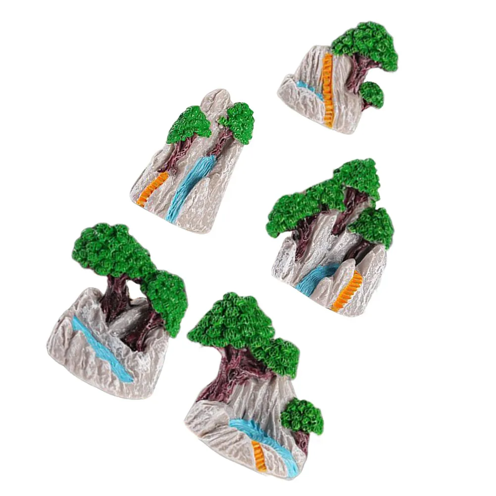 5Pcs Miniature Landscape Decoration Creative Faux Rockery Waterfall Ornamental Scenic DIY Accessories Micro