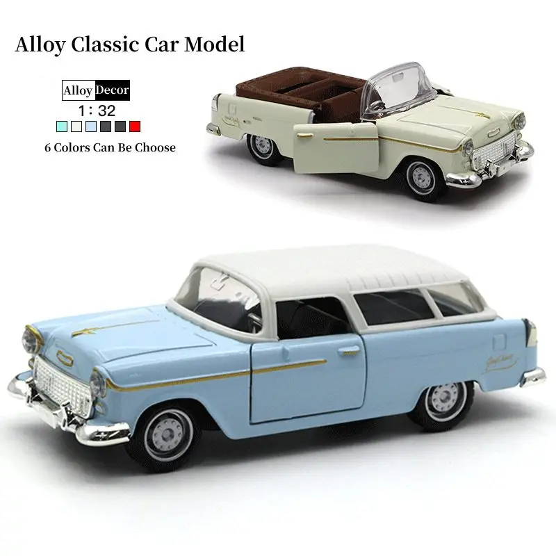 New 1:32 Alloy Classic Car Model Childrens Toy Simulation Retro Diecast Pull-Back Car Model Collection Ornaments For Boys Gifts