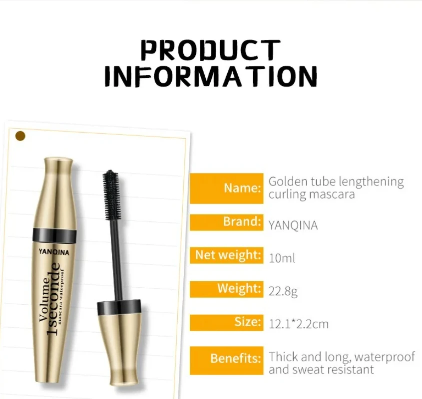 Mascara in fibra 3D lungo nero impermeabile mascara nero volume arricciatura estensione ciglia trucco mascara cosmetico liquido