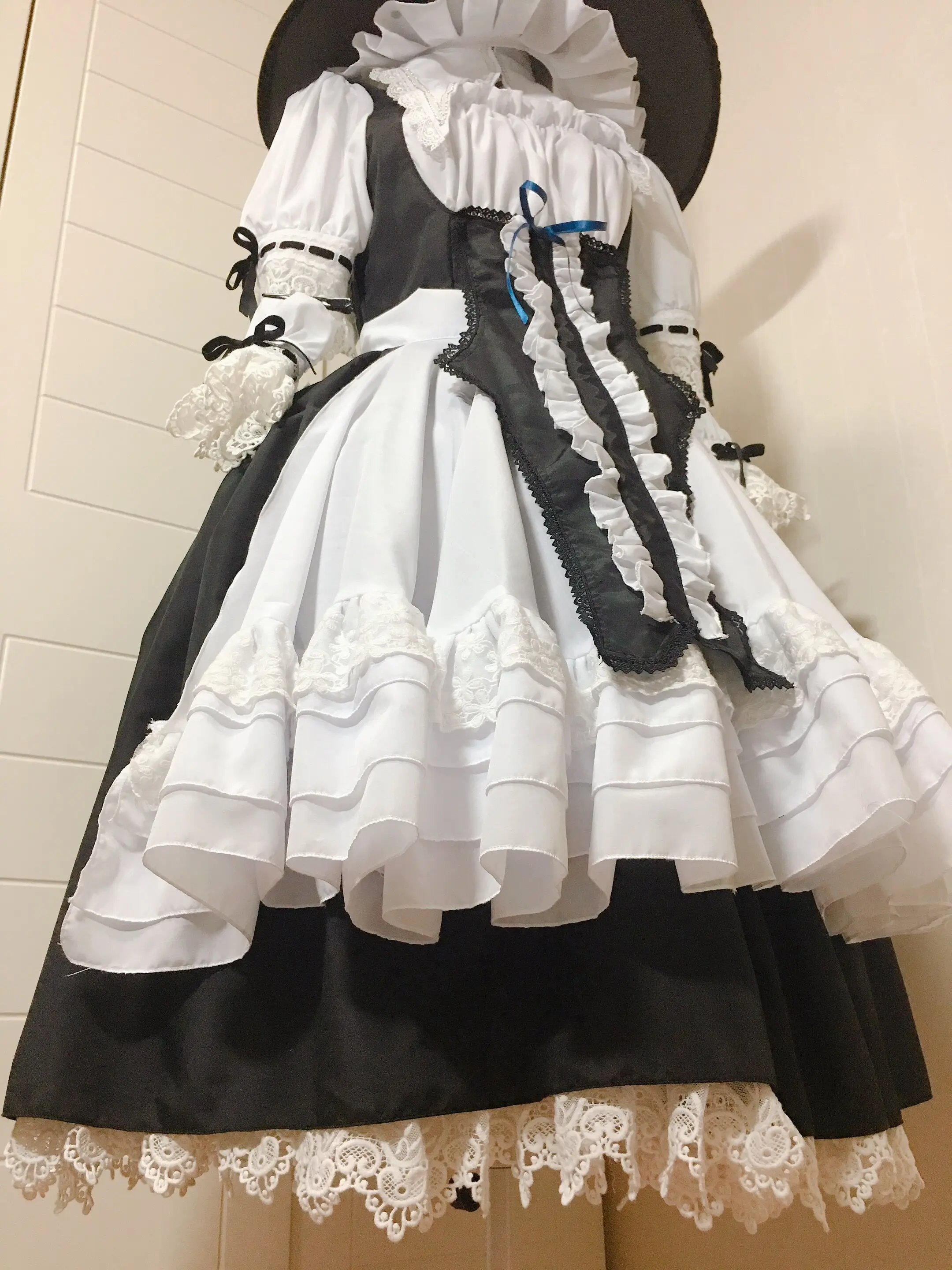 Kirisol Marisa kostum Cosplay, Halloween, Natal, Ran Nagisa, kostum komik, gaun hitam dan putih seksi baru