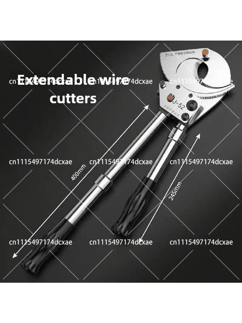 Expandable Heavy-Duty Ratchet Cable Cutter, Multifunctional Wire Cutting Tool