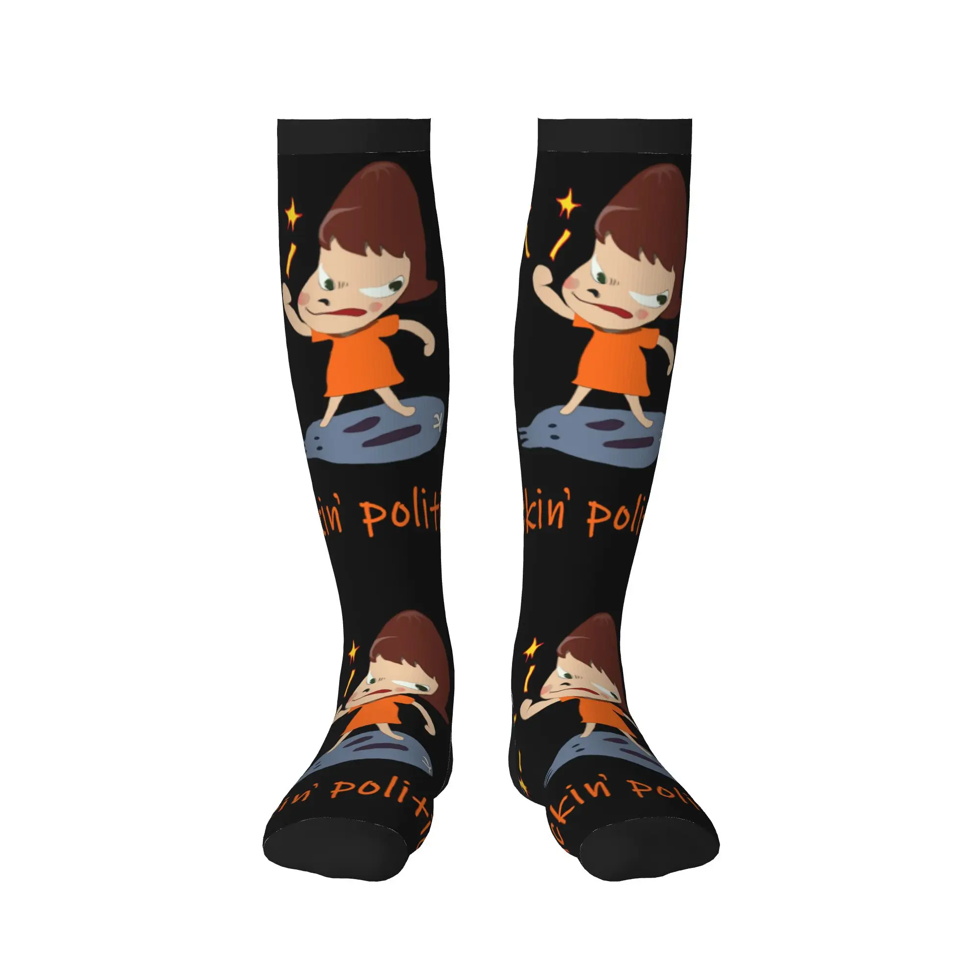 Cartoon Manga Yoshitomo Nara Mens Sports Compression Socks Unisex Novelty  Spring Summer Autumn Winter Dress Socks