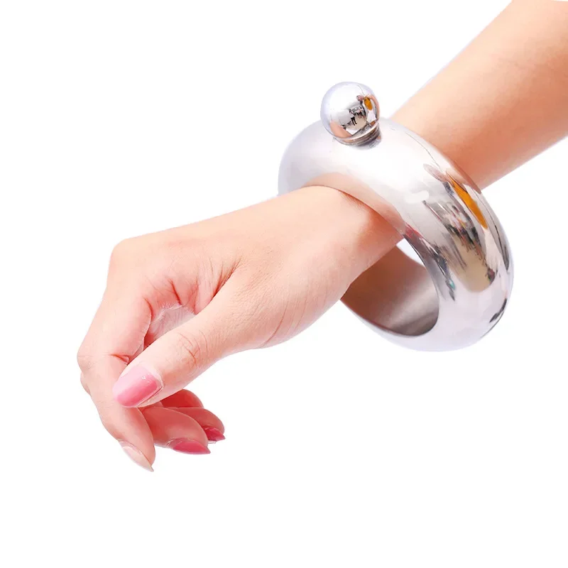 

Creative Bangle Bracelet Hip Flask With Funnel Stainless Steel Alcohol Whiskey Hip Flask Pocket Flagon Chic Drinkware