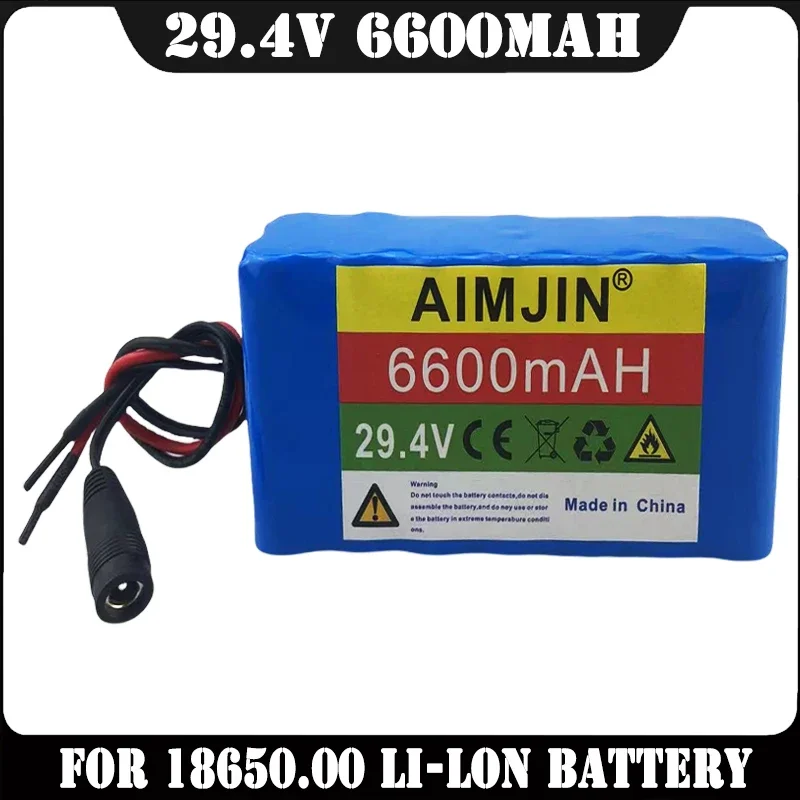 7S2P 29.4V 6600mAh 18650 Battery Lithium Ion Battery for Transportation Equipment Outdoor Power Supplies Etc