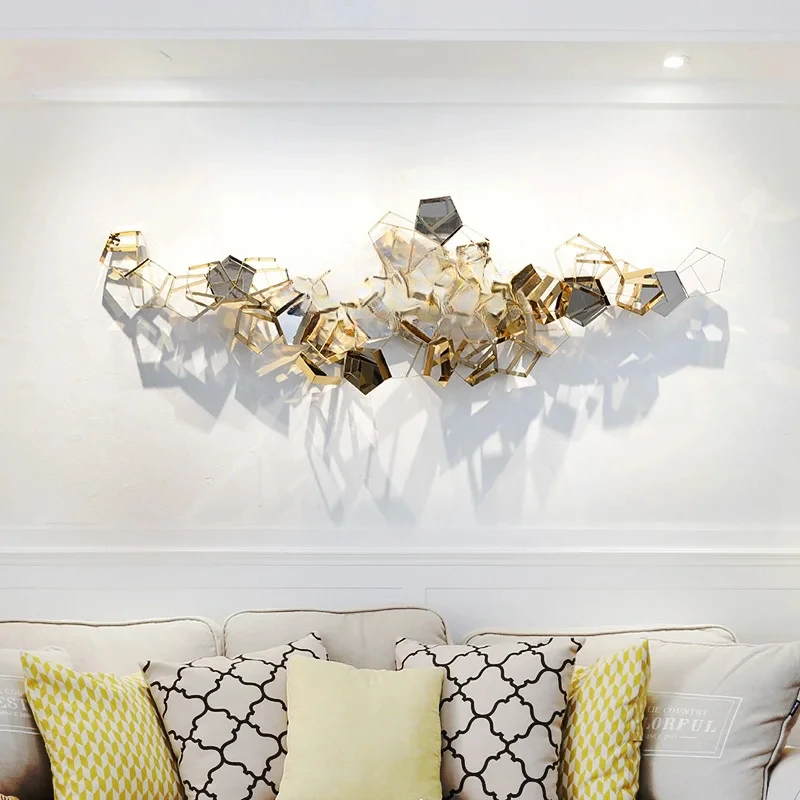 

XL wall decoration three-dimensional pendant entrance restaurant wall decoration light luxury metal wall decoration