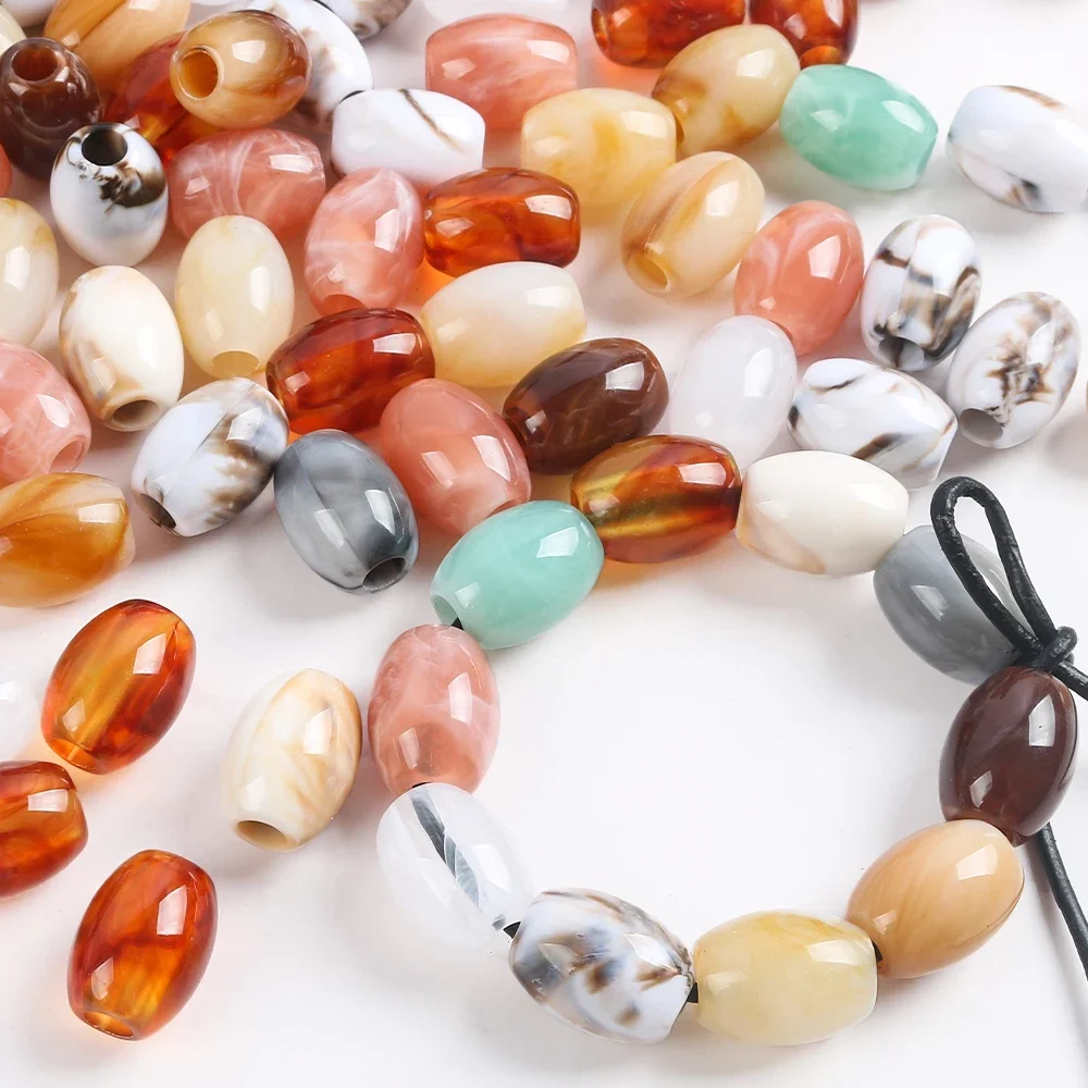 

10pcs Vintage Halo Dyed Beads Acrylic Imitation Stone Loose Spacer Bead for DIY Bracelet Necklace Jewelry Making Accessories