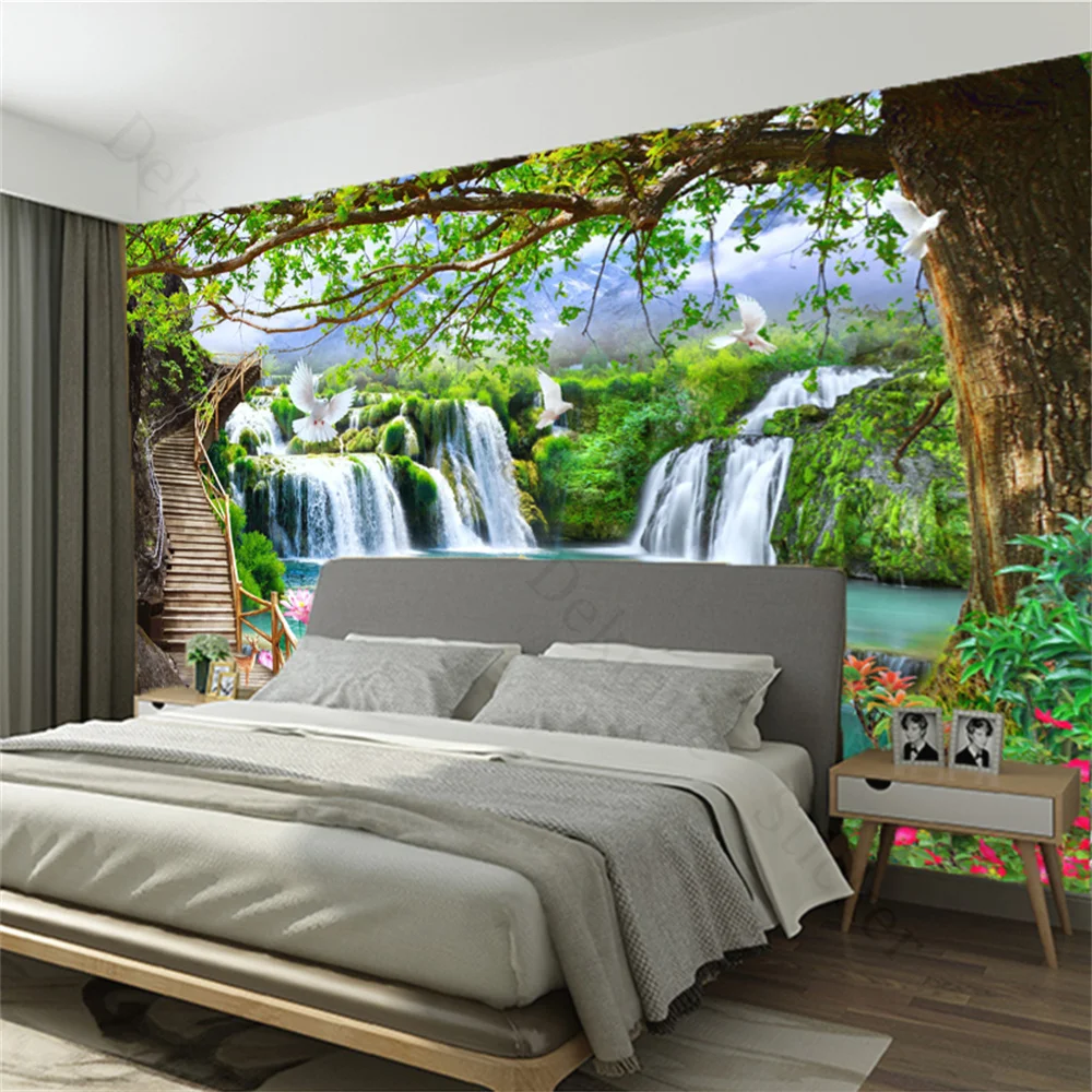 Custom Mural Wallpaper 3D Waterfall Nature Large Wall Painting Living Room TV Sofa Bedroom Study Home Decor Landscape Wall Paper