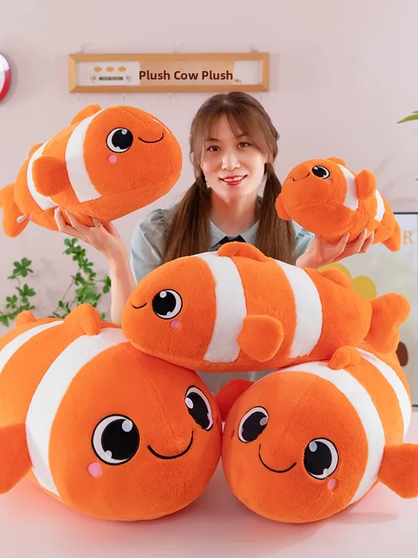 

Cartoon Ocean Animal Plu Toy Long Pillow Cute Clownfi S Pillow for Boys And Girls Soft Velvet Fabric Universal G