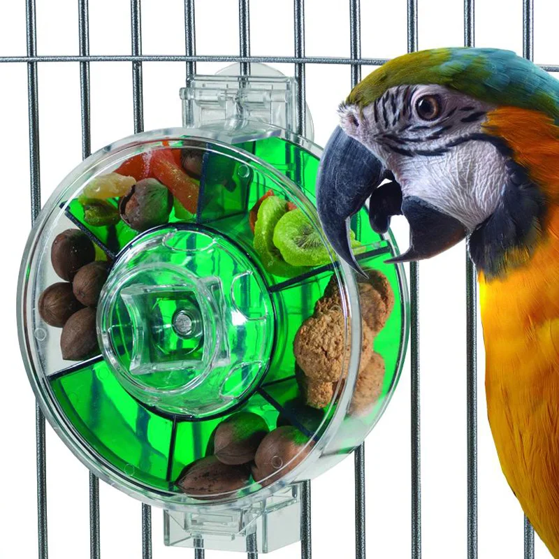 

Caitec Parrot Toys Foraging Wheel Tough Durable Bite Resistant Suitable for Medium or Large Parrots Bird Toys