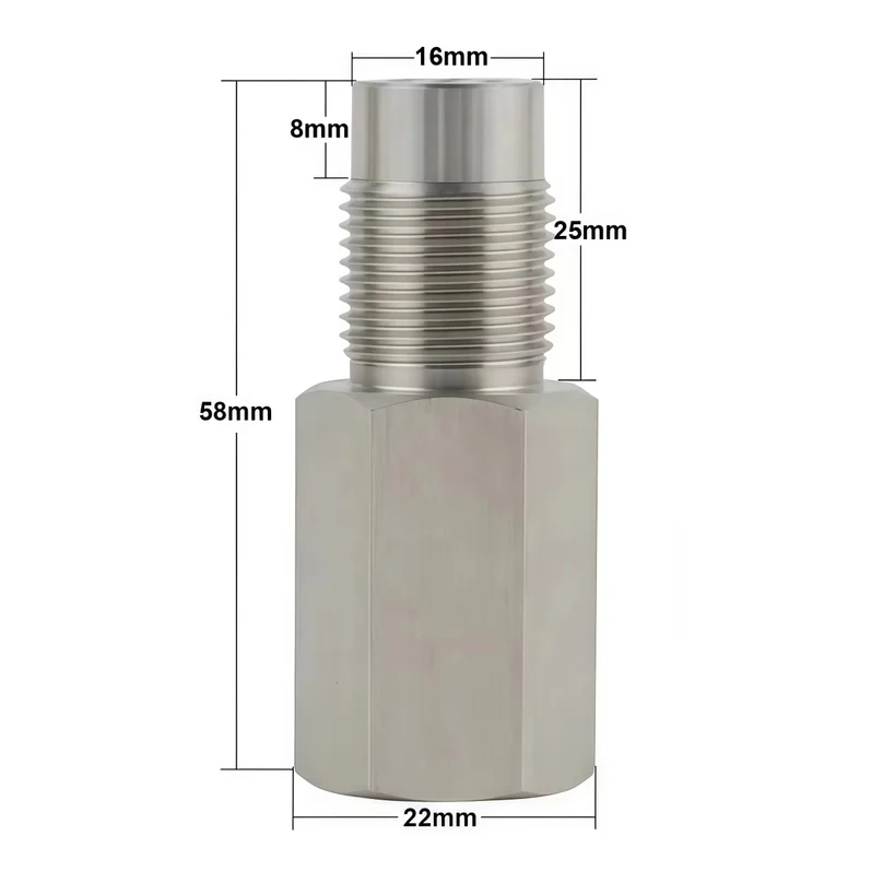 2PCS Oxygen Sensor Adapter Car Inspection Engine Light Fixing Catalytic Network Oxygen Sensor Interval Mini Catalytic Converter