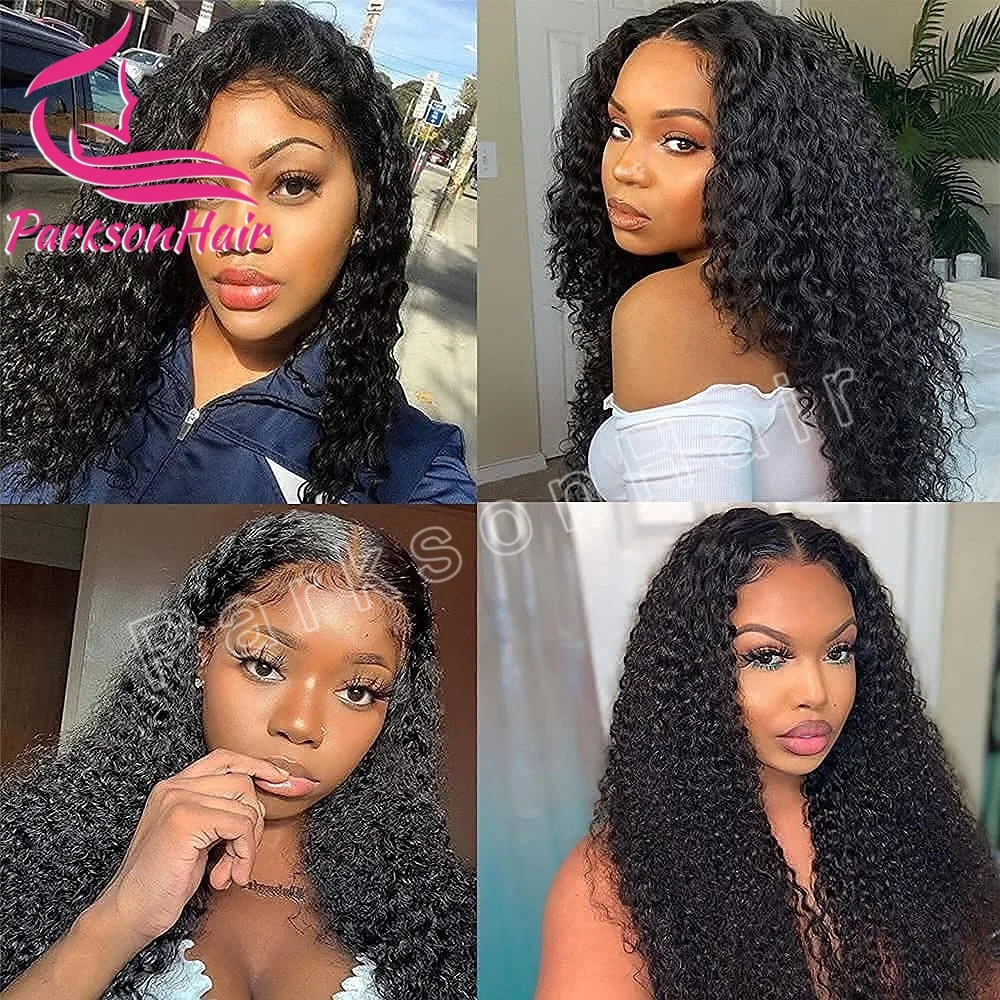 HD الدانتيل غريب شعر بشري مجعد شعر مستعار 13x4 HD كامل الدانتيل الباروكات الأمامية البرازيلي قبل نتف 200% الدانتيل الجبهة شعر مستعار مجعد للنساء #4