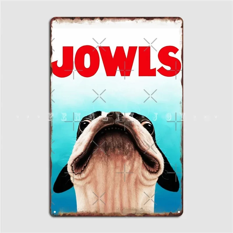 Jowls Boston Terrier Poster Metal Plaque Wall Pub Cave Pub Personalized Plates Tin Sign Poster
