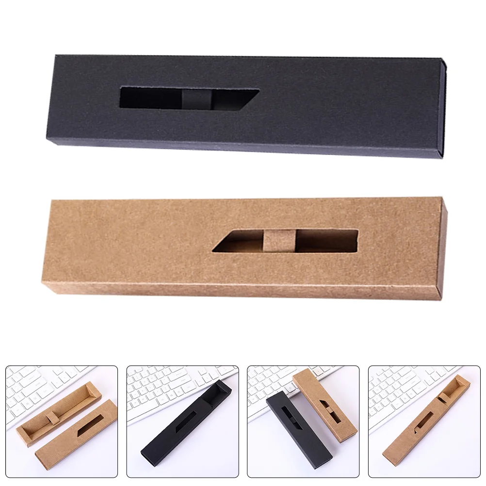 Caja de bolígrafo vacía de 20 piezas con ventana, caja de cartón para bolígrafos, embalaje de bolígrafo, caja de presentación para joyería, suministro de oficina