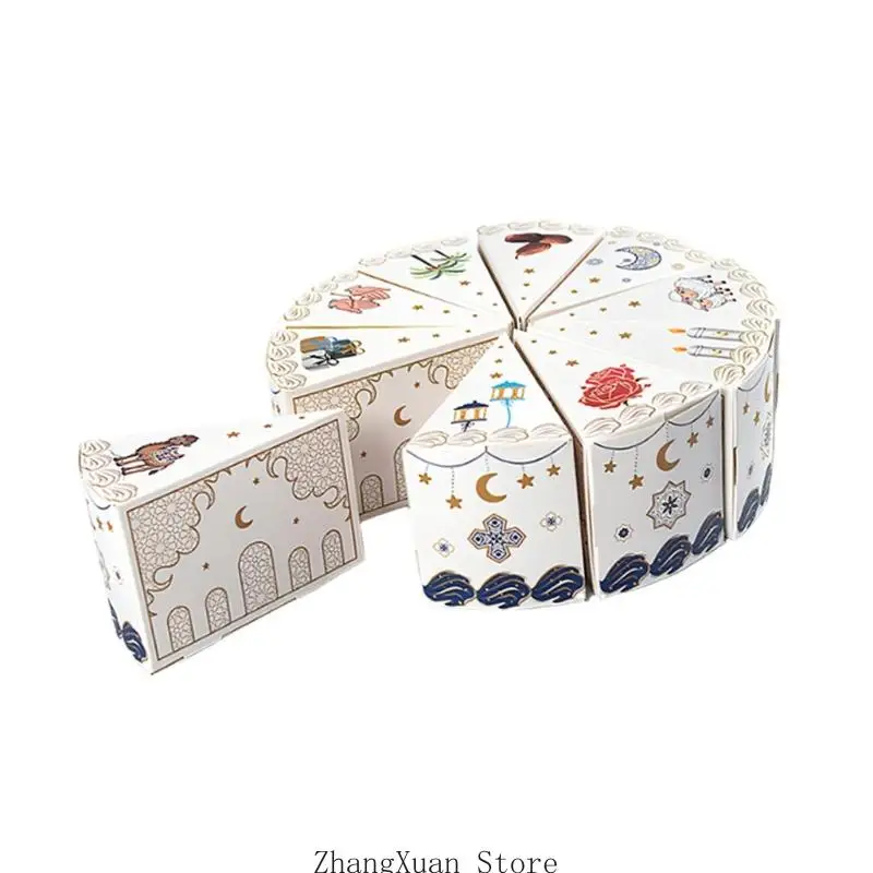 10 Stück dreieckige Kuchenform-Geschenkverpackungsboxen für Hochzeit, Geburtstag, Feier, 3 x – Detail 9