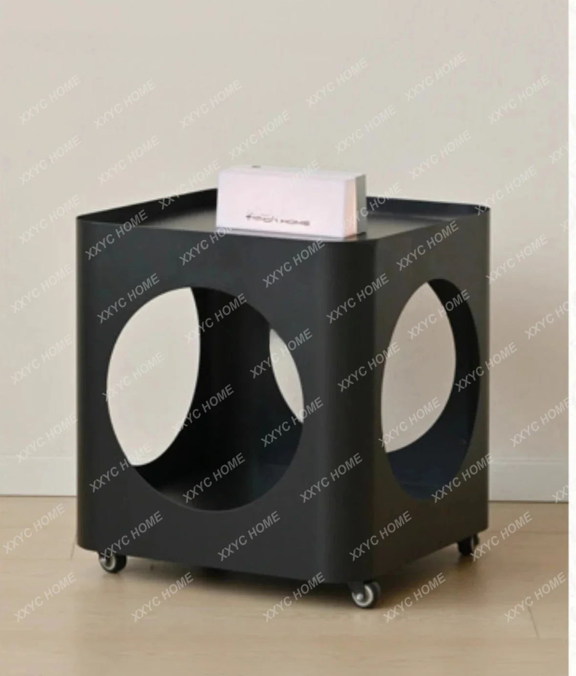 

L*Movable sofa side few living room side table with wheel cart