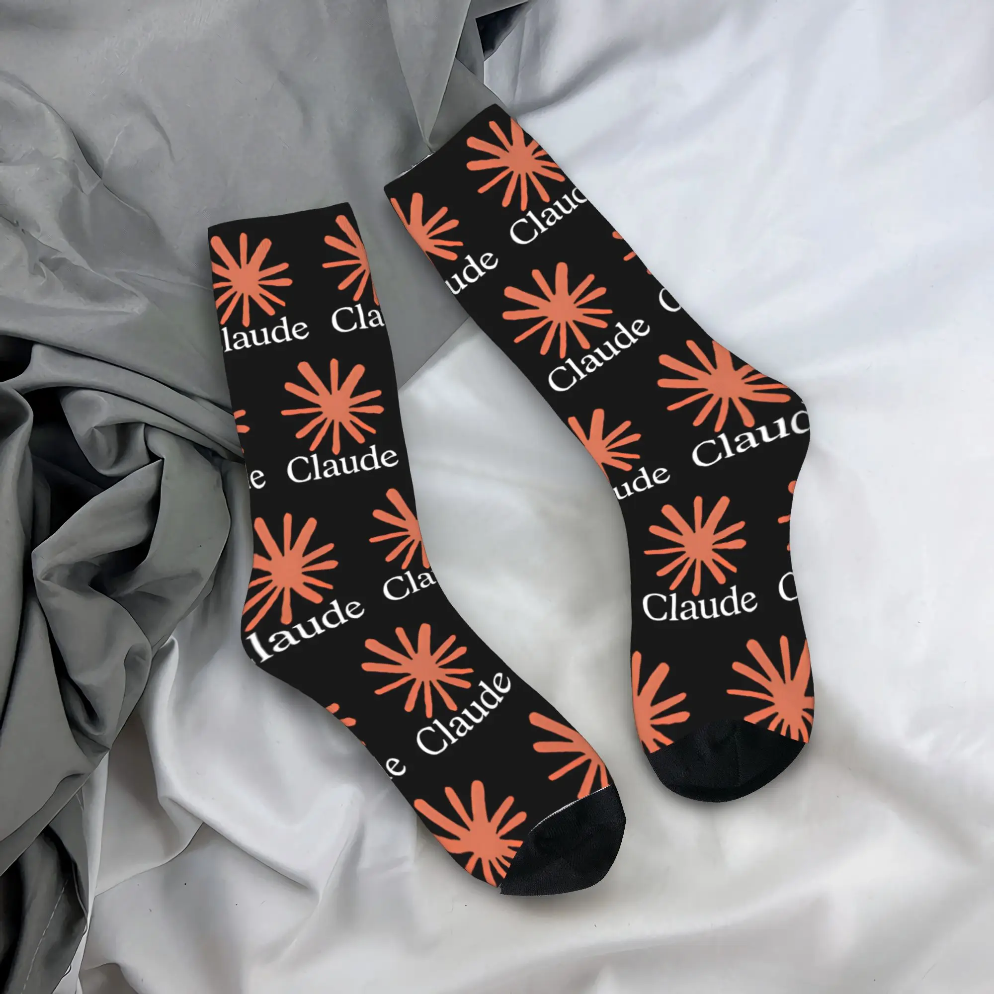 Unisex Claude Code Ai Anthropic Artificial Socks Cotton Fashion  Socks Crazy Merchandise Middle Tube Crew Socks