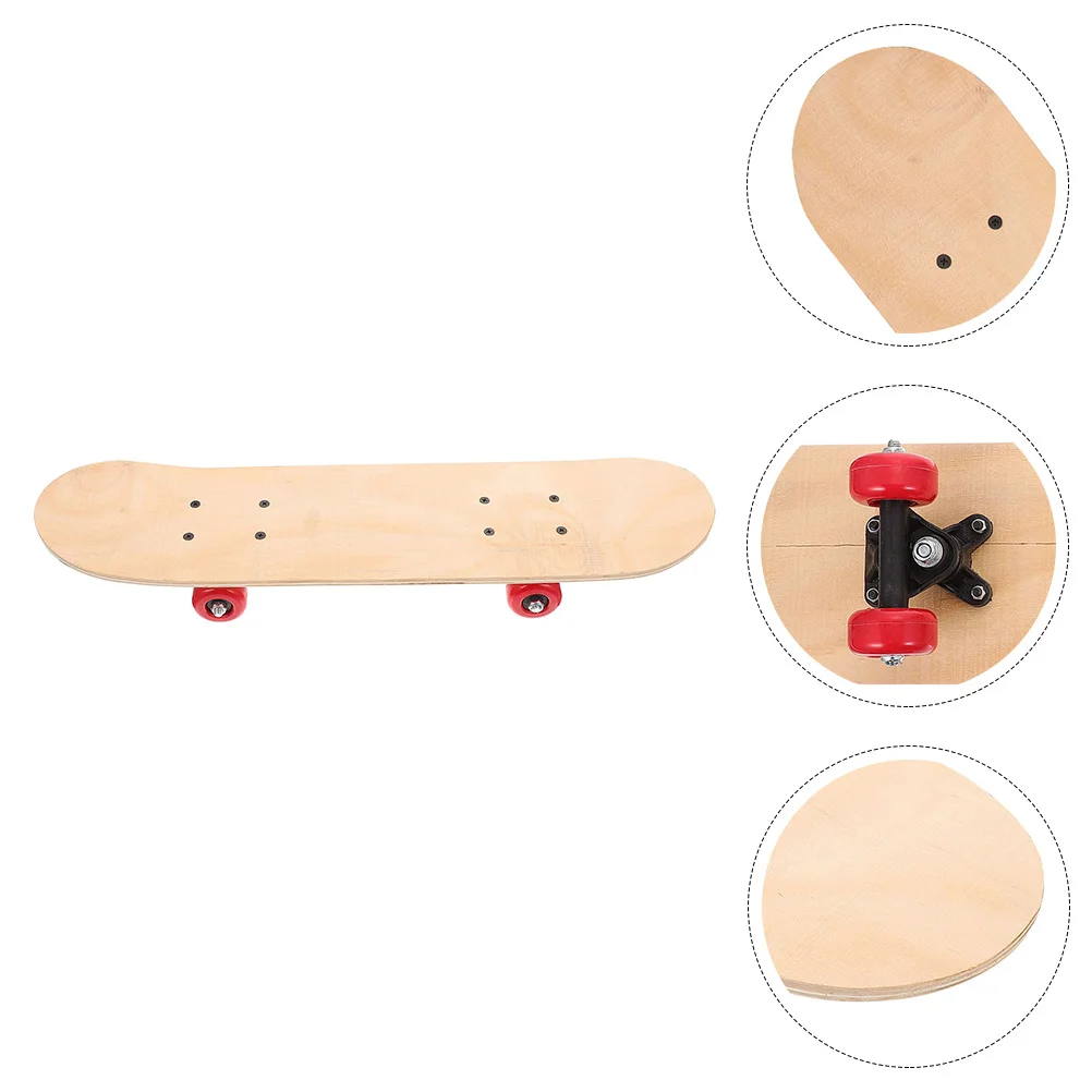 DIY Blank Wooden Skateboard, Longboard Decks, Truck Game Toys, Graffiti Skateboard para crianças, iniciantes, cor aleatória, 43x13cm