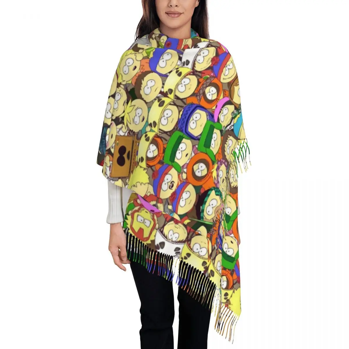 

Animation South Park Tassel Scarf Women Soft Kawaii Movie Shawls Wraps Lady Winter Scarves