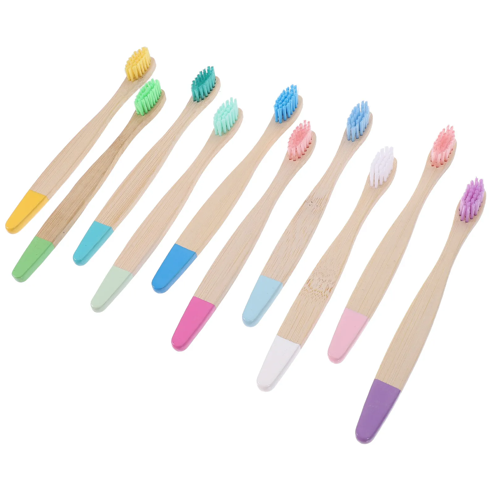 

10Pcs Bamboo Toothbrush Soft Bristles Resistant Portable Home Travel Toothbrushes Gentle Cleaning Kids Toothbrushes