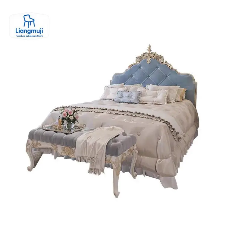 Aesthetic Modern Bed Frame High End Bedding Ergonomic Master Double Bed Frame King Size European Bedroom Bathroom Furniture