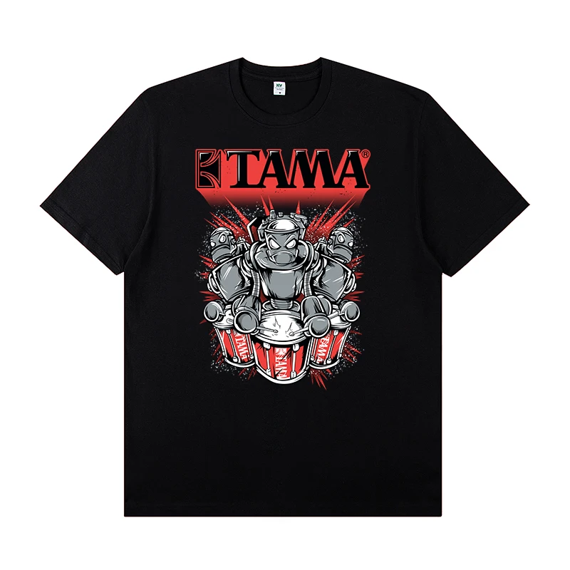 Kit de baterista TAMA, instrumentos de percusión, camiseta de manga corta, banda de rock, disfraz de actuación de práctica de baterista, hombre