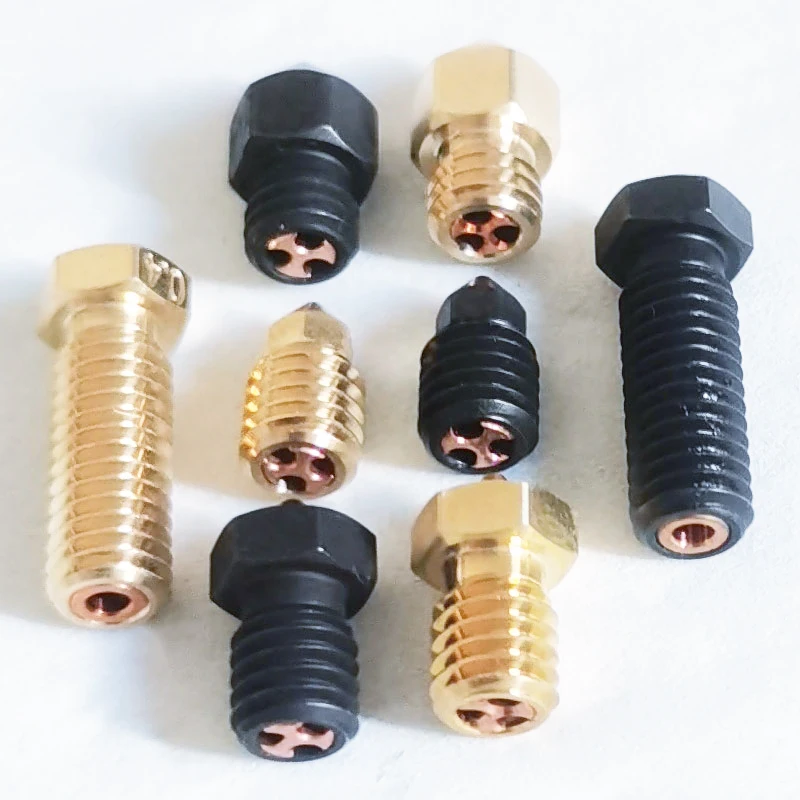 3D Printer Accessories Hard Steel Three Hole CHT Nozzle Brass Nozzle For Bambulab X1 P1 E3D V6 Volcano MK8 0.4mm 0.6mm 0.8mm